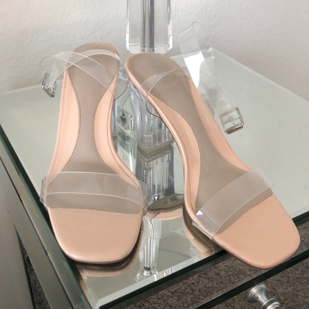 Misguided clear nude heels size size 6